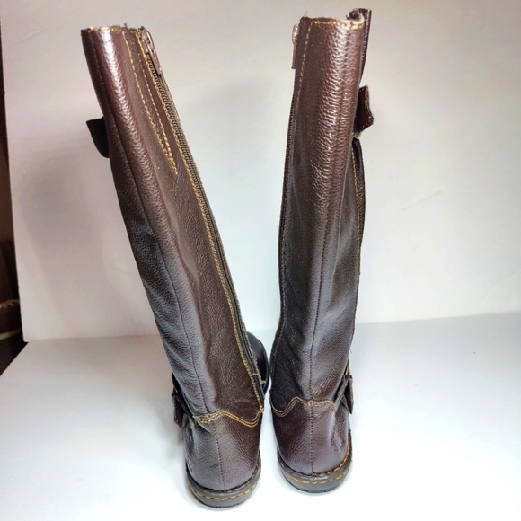 BOC Dark Brown Flat Heeled Inner Zipper Leather Boots Womens Shoe Size 7M - Picture 8 of 11